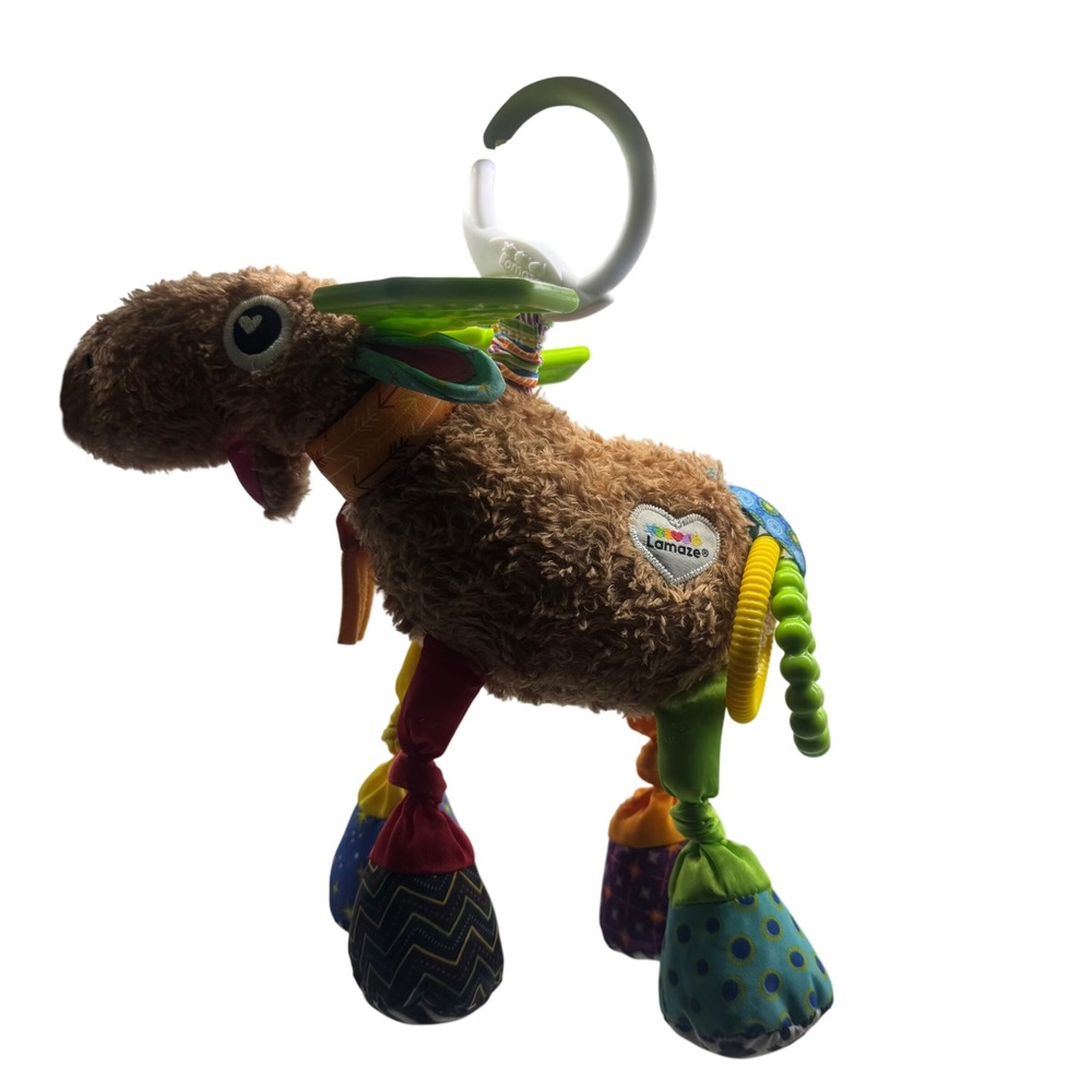 Lamaze Mortimer the Moose Baby Sensory Toy L27014B Brown Multi Plush Clip On